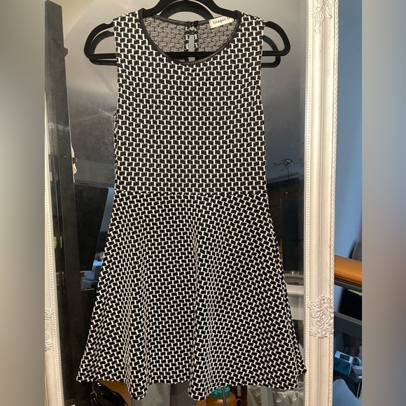 Ginger G - Black and White High waisted A-line Dress - Size Small - Picture 2 of 4